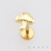 3D MUSHROOM TOP PUSHIN (THREADLESS) 316L SURGICAL STEEL LABRET SET